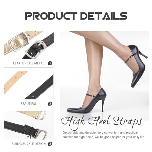 Image of 2 Pairs High Heels Strappy Shoes High Heel Accessory Leather Straps Sandal Bands High Heels Belts Shoes Pumps Bungee Imitation Leather Shoe Clip Miss Dual Purpose