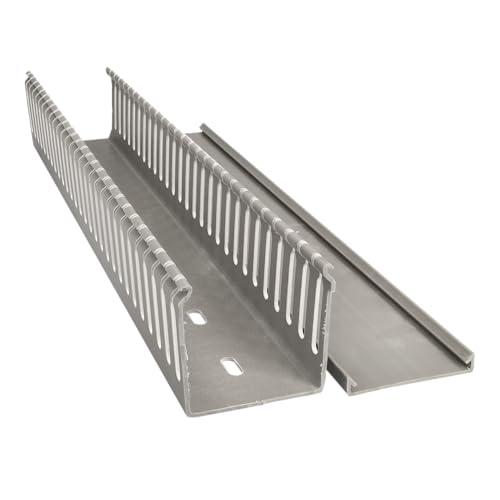 Jandei - Lot de 5 gouttières fendues pour câbles, organisateur de bureau, revêtement en PVC, couleur grise, longueur 40 cm (60 x 60 mm) – vue 5