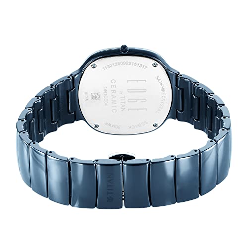 Titan Edge Squircle Blue Dial Analog Ceramic Strap Watch for Men-NS1841QC04 - Image 6
