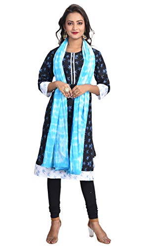 Image of Women's Pure Cotton Traditional Authentic Shibori Tie Dye Dupatta Chunni
