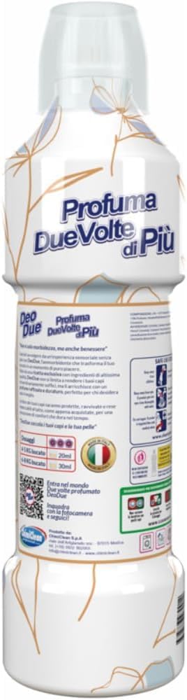 Suavizante concentrado Bianco Latte, 6 paquetes de 1 L, 50 lavados por botella, aroma extra largo, fórmula de cuidado suave con aceite de almendras dulces orgánicas + polpa italiana gourmet