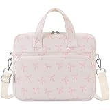 Octsky Tablet Bag Kids Tablet Carrying Bag with Shoulder Strap, Soft Lining, Bowknot Beige