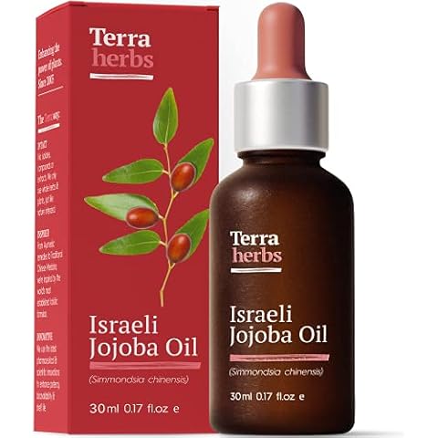 Terra Herbs Jojoba Oil 100% PURE Unrefined Israeli Jojoba Oil - Hydrates/Fights Blemishes/Regulates Sebum Production - HAND-HARVESTED and Cold-Pressed Cover