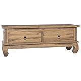 Material: Madera de teca maciza; Dimensiones totales: 110 x 35 x 40 cm (largo x ancho x alto); Tratamiento superficial: Acabado y pulido de aceite natural