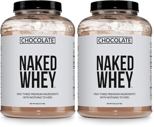 Image of NAKED Whey Protein Supplement Powder, Chocolate, NSF Certified, GMO Free, Soy Free, Gluten Free Aid Muscle Growth and Recovery 60 Servings, 5 Ib (Pack of 2)