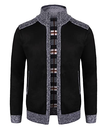 Oralidera Cardigan Homme Veste en Maille Ouvrez-Front Zippé Gilet Automne Hiver avec Poche Gilet Veste en Maille pour Homme avec Col Droit Cover