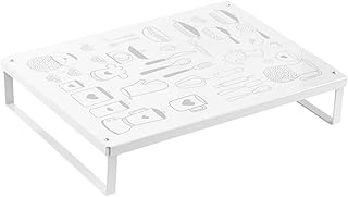 VILLCASE Estante para Cocina Blanco Multifuncional Soporte Resistente para Inducción Organizador de Utensilios y Recipientes Almacenaje Compacto para Encimera Fácil de Limpiar y Estable