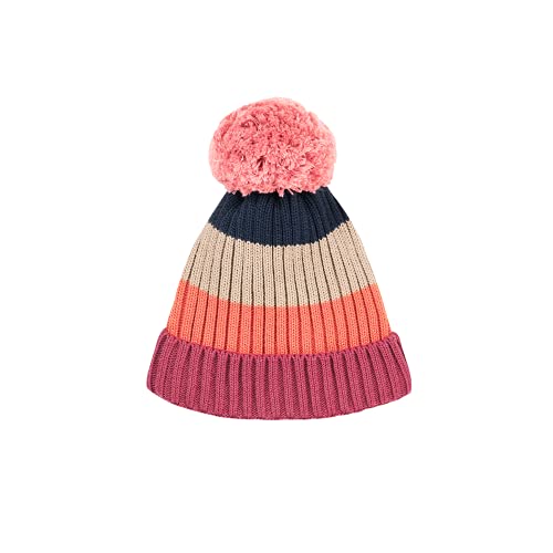 Finkid Pompula Gestreift, Kinder Kopfbedeckung, Größe 52 - Farbe Beet Red - Rose