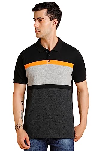Image of Dennis Lingo Men's Slim fit Colorblocked Cotton Polo T-Shirt