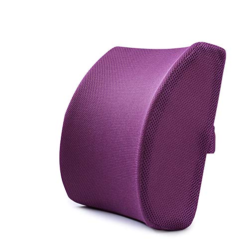 MMXD Equipo de Almohada para el Respaldo del cojín y el reposacabezas del Respaldo Lumbar de Travel Ease para la Espuma de Memoria del cojín del Asiento,Purple
