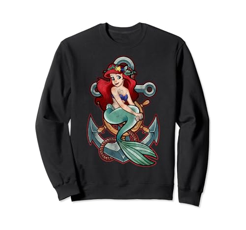 Sweatshirt Disney Little Mermaid vintage Ariel avec ancre marine pour femme