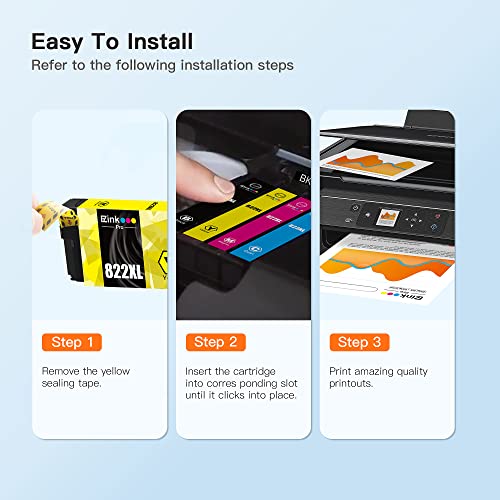Image of E-Z Ink Pro Remanufactured Ink Cartridge Replacement for Epson 822XL 822 T822, Black, 2 Pack