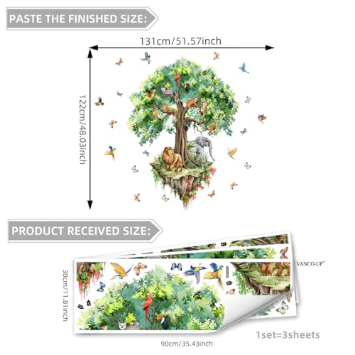 Vinilos decorativos árbol suspendido jungla 51.57x48.03 pulgadas miniatura 2