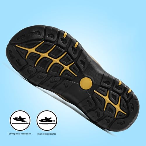 Summer casual cowhide toe cap anti collision and durable plus size men sports and leisure beach sandals3