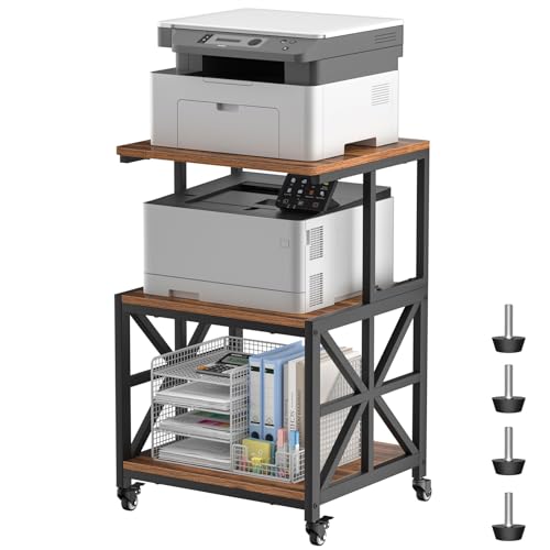 Image of GreenForest Printer Stand with Lockable Wheels, Heavy Duty Printer Table