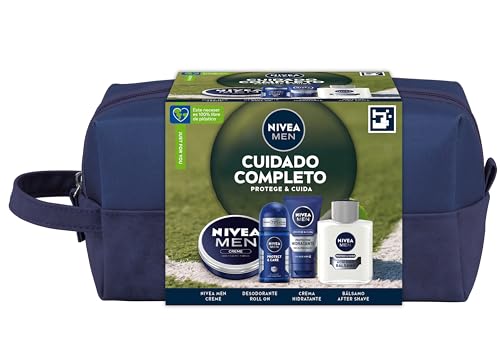 NIVEA MEN Pack de cuidados completos necessários, conjunto de presente para homem com creme facial (1 x 75 ml) creme hidratante corpo inteiro (1 x 150 ml), bálsamo after shave (1 x 100 ml