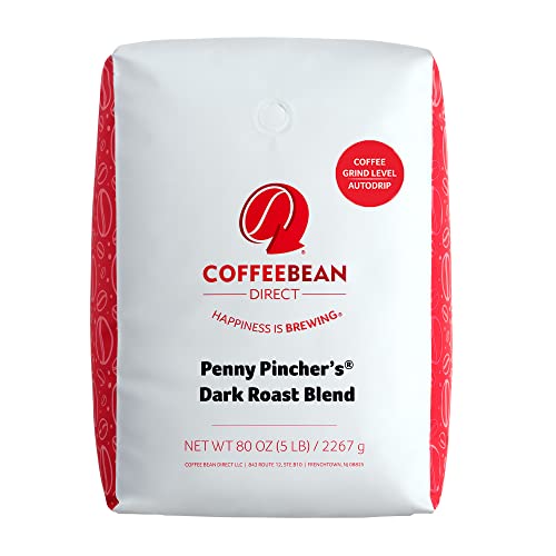 Coffee Bean Direct Penny Pincher's Blend Dark Roast Ground Coffee, 5 Pound Bag #TOP13