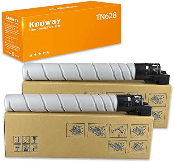 TN628 (AC79030) Compatible Toner Cartridge Replacements for Konica Minolta Bizhub 450i / 550i / 650i Printers ( High Yield 2 Pack, 24000 Pages )
