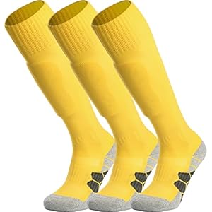 APTESOL Knee High Soccer Socks (1/3/5 Pack) Team Sport OTC Cushion Socks for Kids Youth Adult