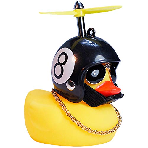 Image of wonuu Rubber Duck Car Decorations Cute Yellow Duck Car Dashboard Ornaments with Propeller (W-8&Black)