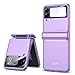 SHIEID Samsung Flip 3 Case, Hinged Folding All-Inclusive Shell Z Flip 3 Cover Cases with Magnetic Attraction Spring Device Case Compatible with Samsung Galaxy Z Flip 3 5G, Cold Mountain Purple