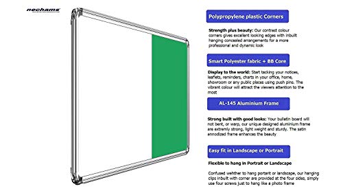 Image of Nechams White Board and Pin Up Notice in Combination (Green, 3ft x 2ft)
