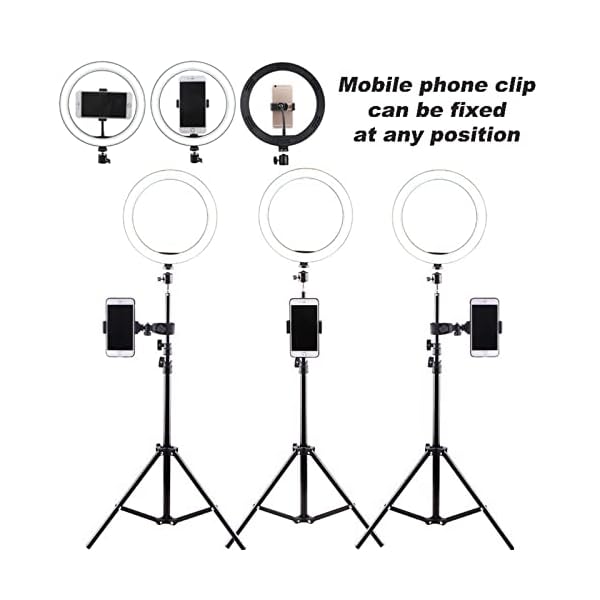 XRDSHY Ringleuchte Dimmbare LED-Ringlicht Mit Stativ Handyhalterung Ring Light Für YouTube-Tiktok Videoaufnahme Selfie… – Bild 4