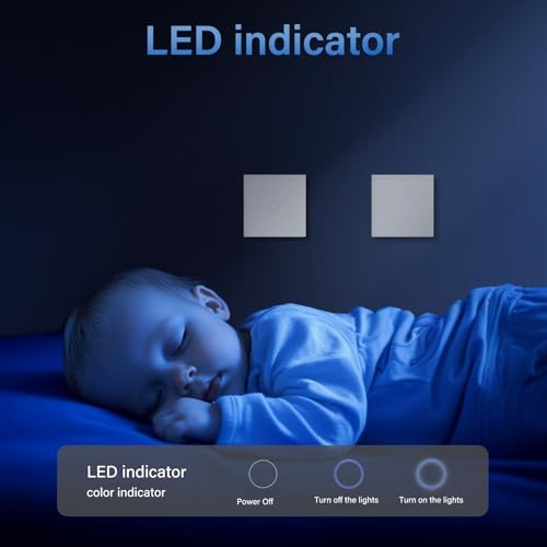 BSEED Touch Light Switch, Tempered Glass Panel with LED Indicator, 1 Gang 1 Way Touch Switch White, No Neutral Wire - Image 5