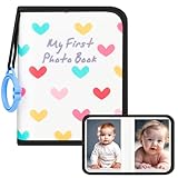 Baby Photo Book Holds 21 4x6 Photos, My First Photo Album for Baby or Toddler, 'Love' Baby Photo Book Soft No Hard Edges, Cute Book Gift for Baby Shower Newborns Family Photos (Black)