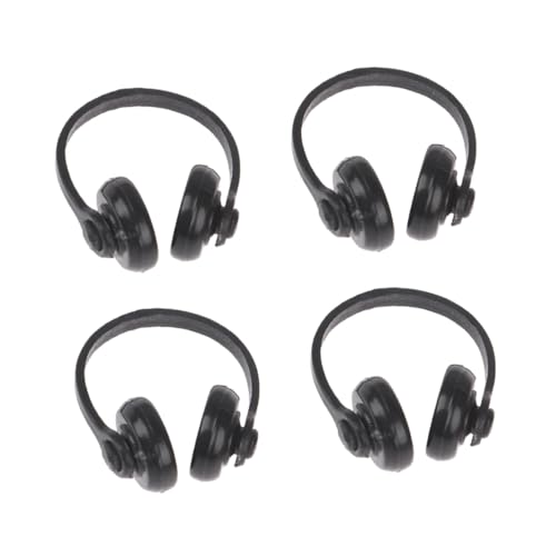 KOMBIUDA 4個ミニイヤフォン ドールハウス用 ヘッド模型 デコレーション小