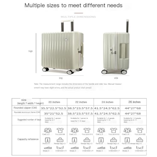 Suitcase Stylish and Multifunctional Suitcases, Essential for Travel Luggage(Bianca,22in)2