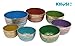 Khusi Tibetan Singing Bowl Set of 7, Handmade, 7 Colors, Chakra Healing, Relaxation, Stress Relief, Comes with Silk Cushions, 4 Sticks and Brocade Box