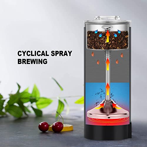 Sulypo Portable Coffee Maker 8 Oz,Mini Electric Percolator Coffee Pot For Single Serve As Espresso Machine With 304 Stainless Steel Electric Kettle Ac Black #TOP2