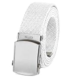 White Web Belt with Buckle Military Style