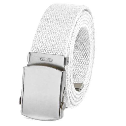 Image of BC Belts Canvas Web Belt with Chrome Buckle 54 inch Long | Fully Adjustable Military Style