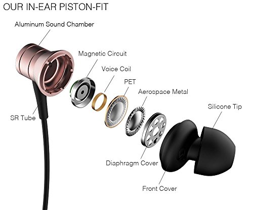 1More Piston Fit In-Ear Earphones Fashion Durable Headphones With 4 Color Options, Noise Isolation, Pure Sound, Phone Control With Mic For Smartphones/Pc/Tablet - Pink #TOP3