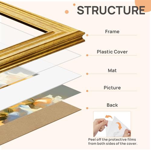 Image of upsimples 4x6 Picture Frame, Vintage Frames Decor, 1Pack Gold