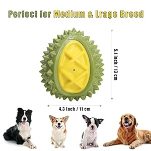 Dog Squeaky Toys Indestructible Tough Durable Dog Toys Dog chew Toys for Medium Large Dogs Aggressive Chewers Stick Toys Puppy Chew Toys with Non-Toxic Natural Rubber (Durian)