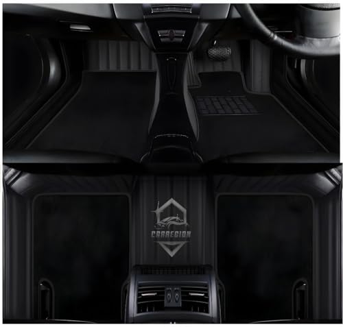 Image of 9D Premium Leatherette Car Foot Mat for Mahindra XEV 9S - for All 3 Rows | Imparts Luxurious & Elegant Look | Custom Fitted Car Floor Tray Mat (Black)
