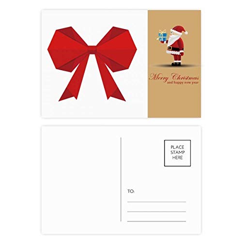 Cartes postales de Noël abstraites avec motif origami et nœud de fête