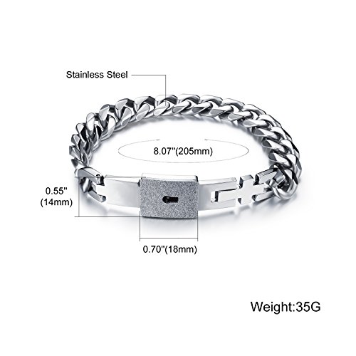 Lohome Fashion Jewelry Titanium Steel Lock Bracelets And Key Necklace Set For Men/Women/Lovers/Couples #TOP3