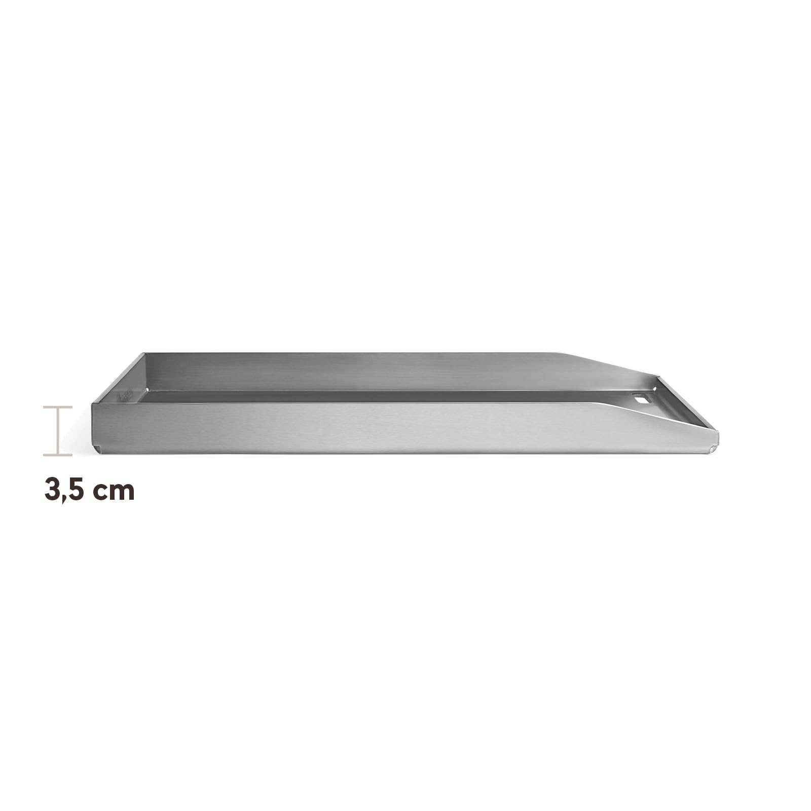 BURNHARD® Plancha Grillplatte Edelstahl für Gasgrill Fred Serie, spülmaschinenfest - 41,5 x 23,5 x 3,5 cm