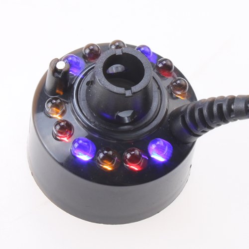FITNATE 12 LED Mist Maker Fogger Colour Changing Ultrasonic Fogger Water Fountain Pond Fog