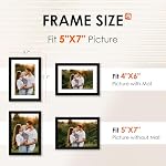 FIXSMITH 5x7 Ensemble de cadres d'images 2, Cadre photo avec HD Plexiglass, Images d'affichage 4x6 avec Mat ou 5x7 Sans collage de cadres multi-images Mat pour Tabletop ou Wall Display, Noir