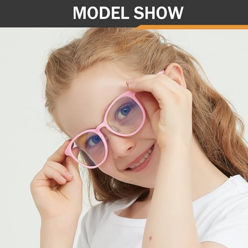 Image of Kids Blue Light Blocking Glasses Boys Girls 360 Hinges Spin Silicone Frame CR39 Lens Computer Gaming Eyewear