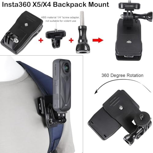 Image of Yantralay Bike Motorcycle Handlebar Mounting Kit for Insta 360 X5 /X4 - 360 Rotation with 1 /4 inch Adapter Helmet Adhesive, Invisible Stick, Backpack Clip & Screen Protector