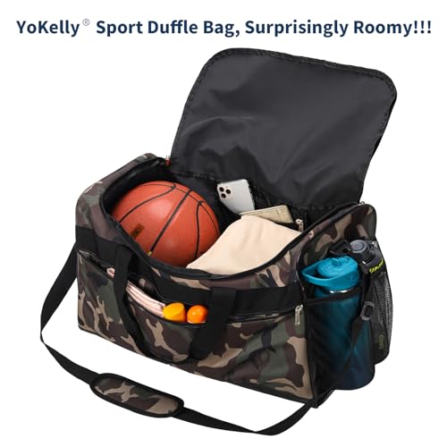 Image of Mens Gym Bag 20 inch, Camo | 40L, Sport Duffle Bag for Men, Weekender, Travel