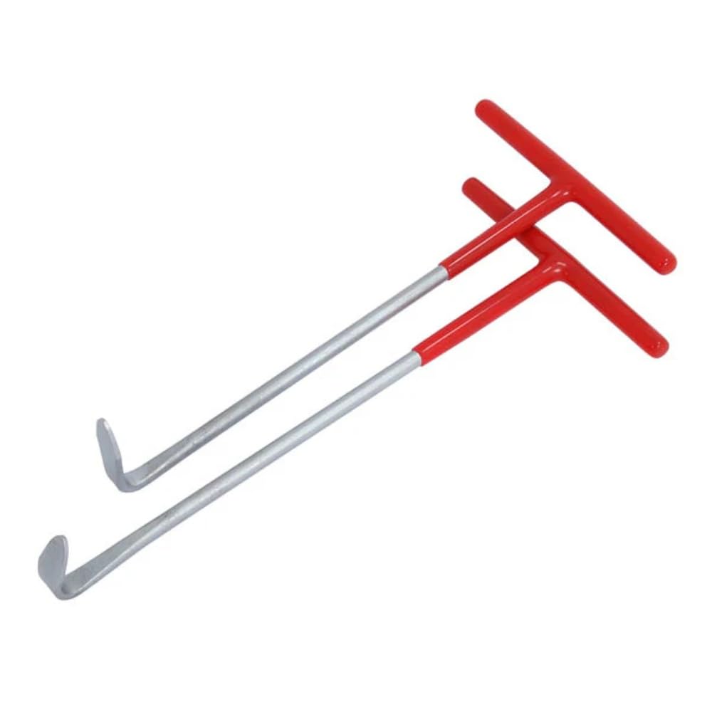 2 Piece Car Exhaust Rubber Ring Removal Tool Set - Hooked And 90 Degree Flat