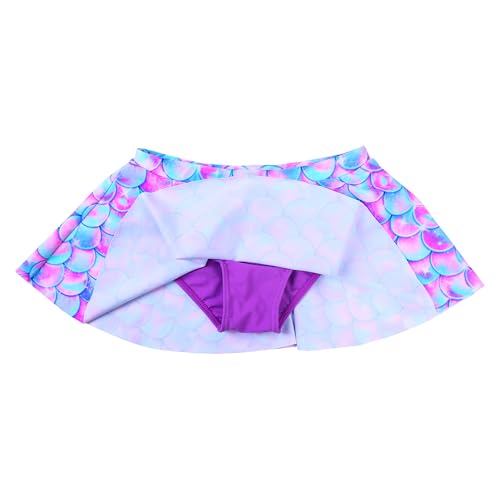 Image of BAOHULU Girls Two Piece Swimsuits Rash Guard Ruffle Bikini Skirt Short Sleeves Beach Dress Swimwear UPF 50+ 3-12Y