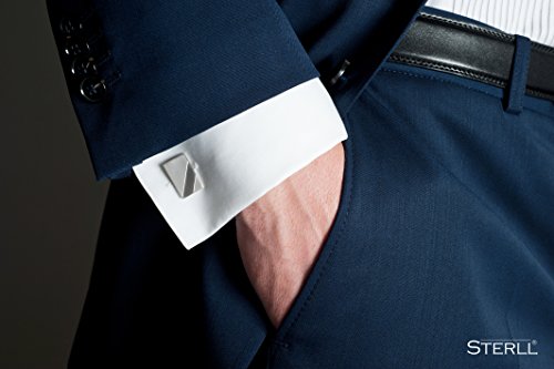 Gemelos de plata y pinza de corbata para trajes de boda 4